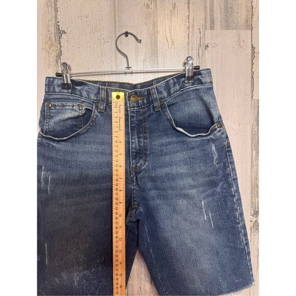 Women’s Distressed Denim Cut-Off Jean Shorts Size 32 Blue Vintage Style - Picture 6 of 7